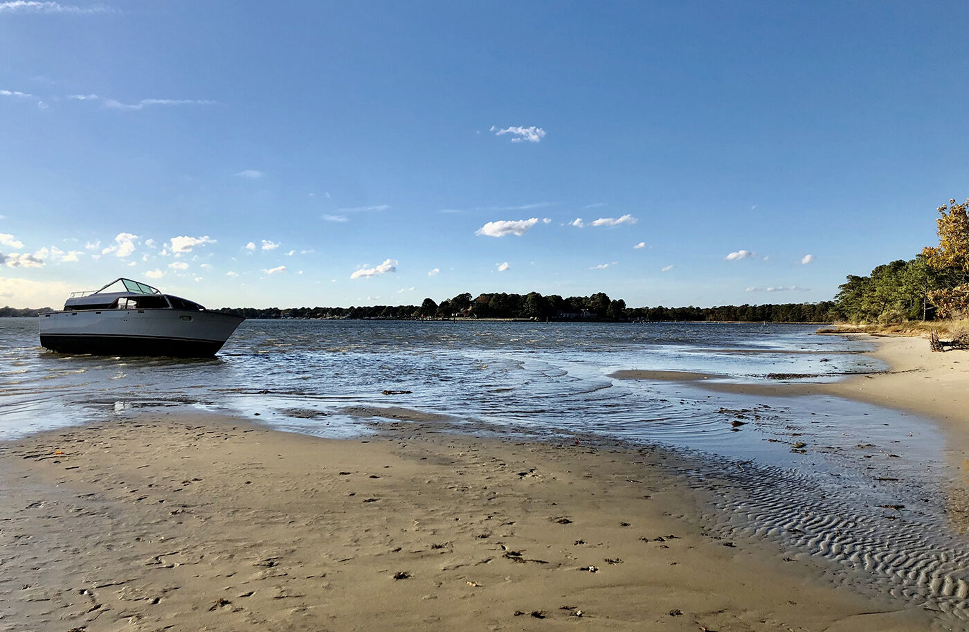 Boat washing ashore